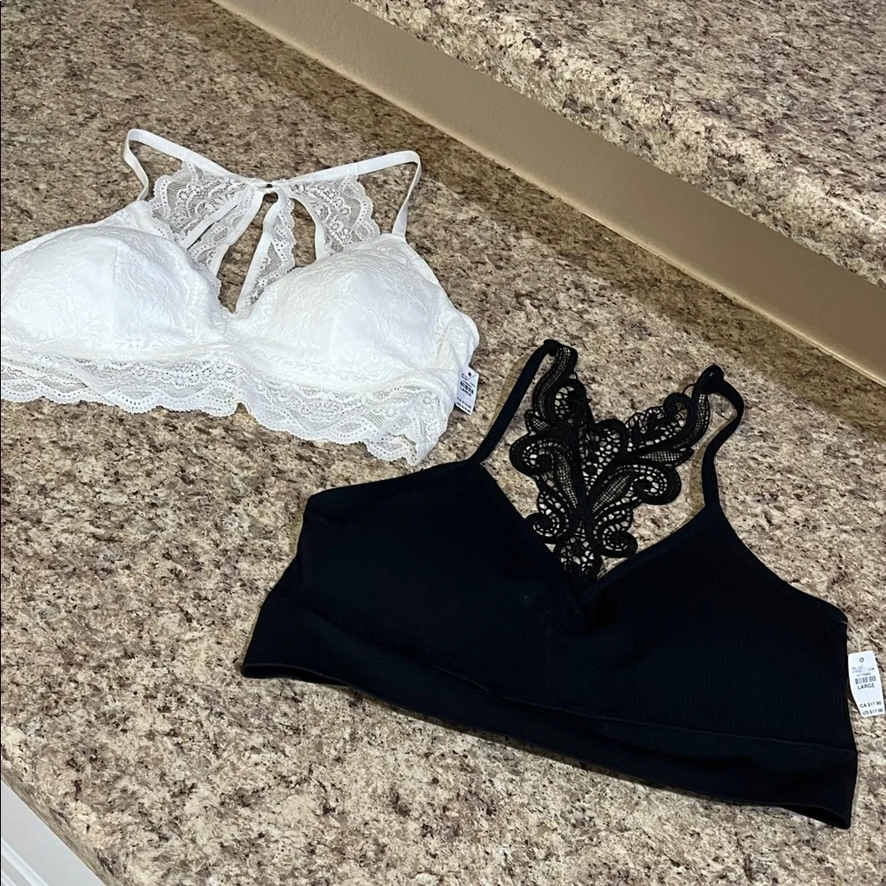 Maurices Lace Bralette Duo - Black and White - Picture 1 of 11